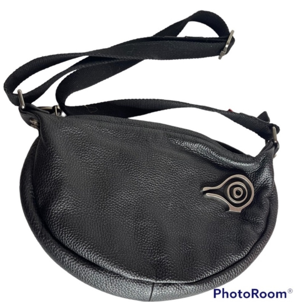 Orabird Crossbody Soft Genuine black Leather Small Hobo Handbag